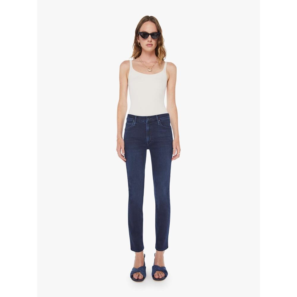 NWT Mother Mid Rise Dazzler Ankle Chip on My Shoulder Dark Wash Straight Size 31